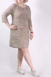 שמלת סריג בחום שחור- L